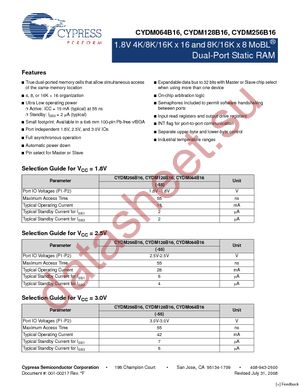 CYDM128B16-40BVXIT datasheet  